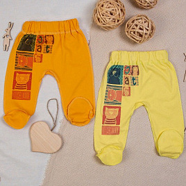  Т-18 Ползунки детские с принтом, интерлок, в ассортименте 