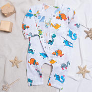 М-512 Комбинезон-слип из муслина, "Дино"