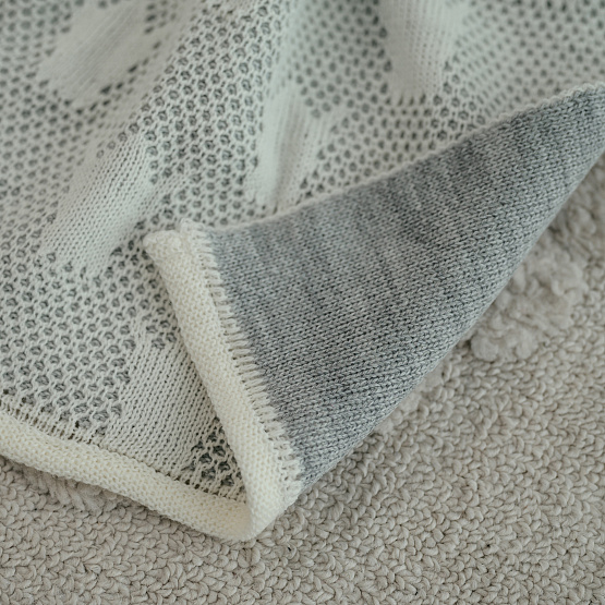 ПВ-31 Плед вязаный "Царский", серый