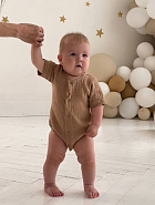 Д-38 Боди муслин, на кнопках, шоколад