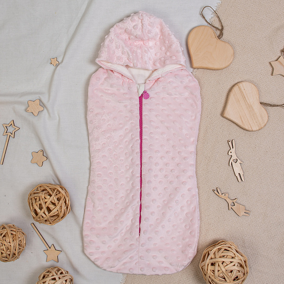 Кокон-пелёнка с капюшоном арт.0322 розовый