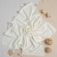 Плед вязаный №ПВ-25 мишки молочные