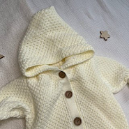 КВ-102 Вязанный комплект на выписку. молочный