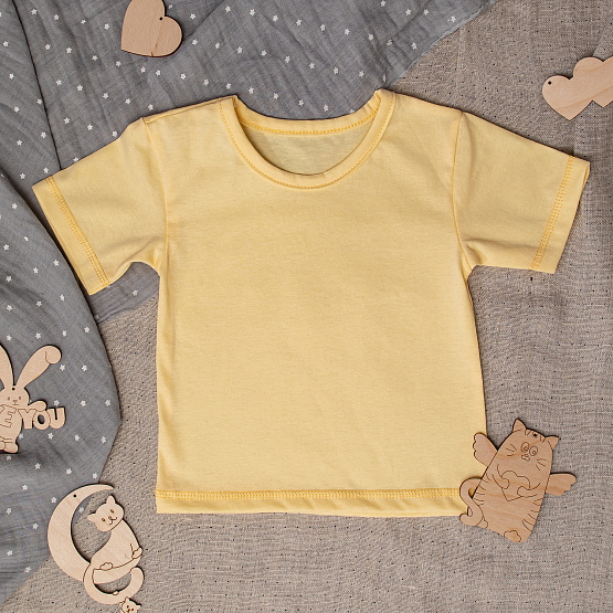 Футболка с круглым вырезом, жёлтая арт.Ф-82