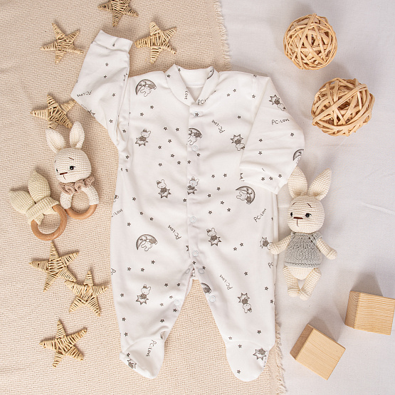 Комбинезон детский на кнопках арт.М-102 белый