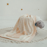 ПВ-39 Плед вязаный «Зая». Бежевый