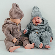 Арт. М-524 Вязаный комбинезон "Гномик", серый