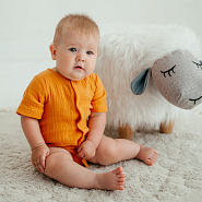 Д-38 Боди муслин, на кнопках, горчица