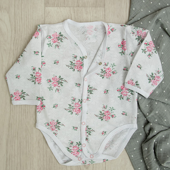 Боди с длинным рукавом, ажурный арт.Д-10