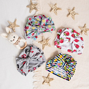 Шапочка детская для девочки "Бантик" №Б-284 полоска