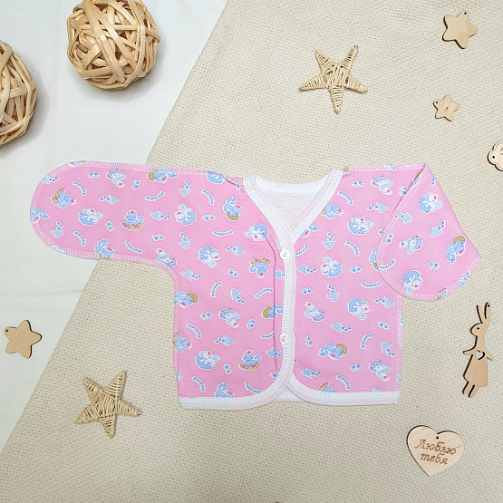 Р-105 Распашонка с зашитыми ручками, на пуговицах, рост 62, футер