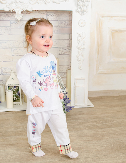 РС-20 Кофта для девочки с принтом, длинный рукав