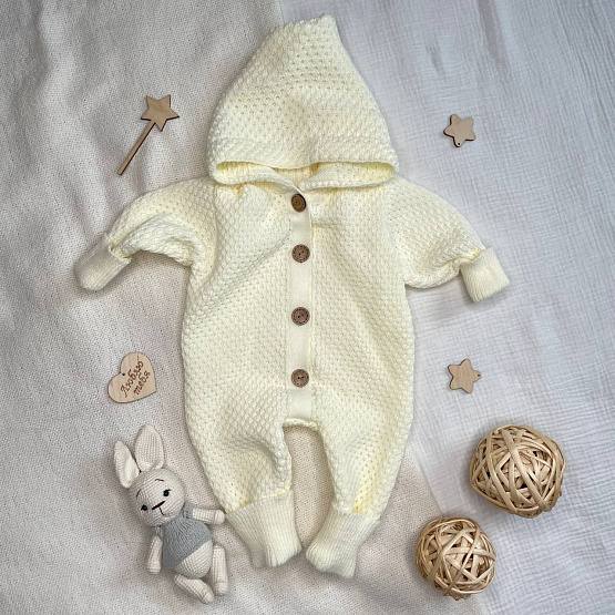 КВ-102 Вязанный комплект на выписку. молочный