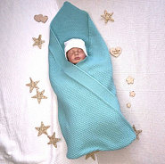 ПВ-33 Плед вязаный "Жемчужина", мятный