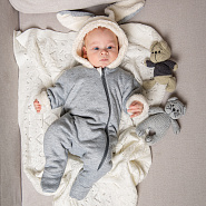 Комбинезон детский на молнии арт.М-468 серо-молочный