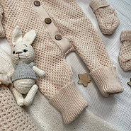 КВ-102 Вязанный комплект на выписку. бежевый