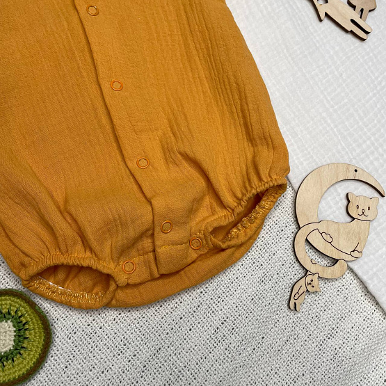 Д-38 Боди муслин, на кнопках, горчица