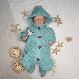 Арт. М-524 Вязаный комбинезон "Гномик", мята