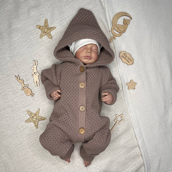 М-524 Вязаный комбинезон "Гномик". Шоколад