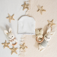 Шапочка с отворотом "лапша" арт. Б-285 молочный