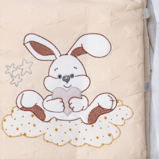 Комплект на выписку «Зайка на облаке» летний, арт. 411