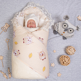 Комплект на выписку №141 "Совушка" молочный