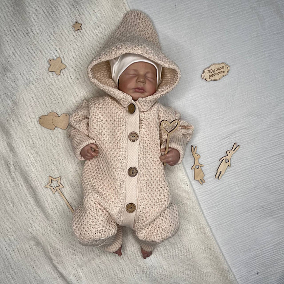 М-524 Вязаный комбинезон "Гномик" . Бежевый