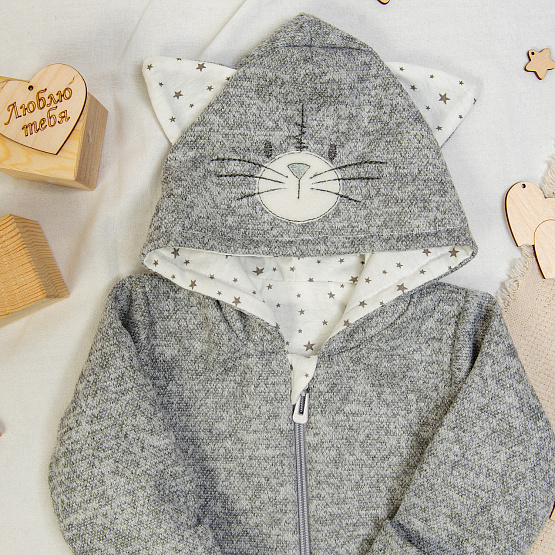 Комбинезон на молнии с вышивкой "Кот" арт.М-506