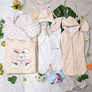 Комплект на выписку «Зайка на облаке» арт. 411