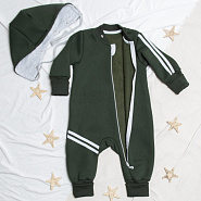 Комбинезон "Вырастайка" из футера с начёсом, арт.М-516, хаки