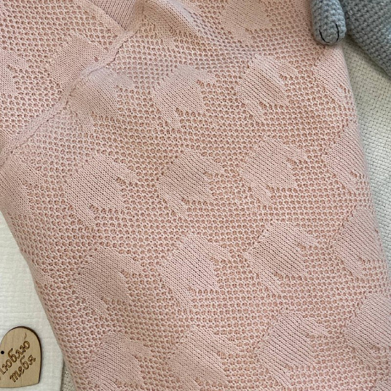 ПВ-31 Плед вязаный "Царский", розовый