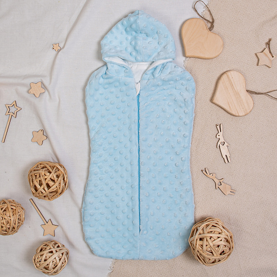 Кокон-пелёнка с капюшоном арт.0322 голубой