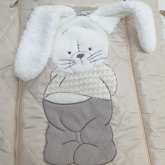 Комплект прогулочный конверт с комбинезоном "Зайка-Зазнайка" арт. 11-411 серый