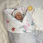 Арт.419 Комплект на выписку "Лежебока". Розовый