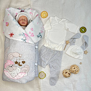 Арт.419 Комплект на выписку "Лежебока". Розовый