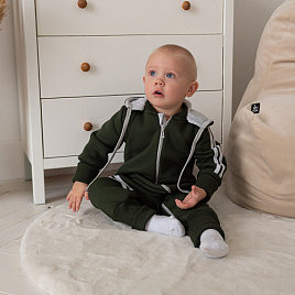 Комбинезон "Вырастайка" из футера с начёсом, арт.М-516, хаки