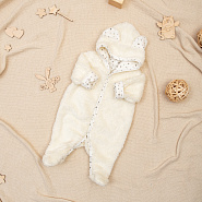 Комбинезон «Плюшик» с капюшоном арт.М-464 молочный