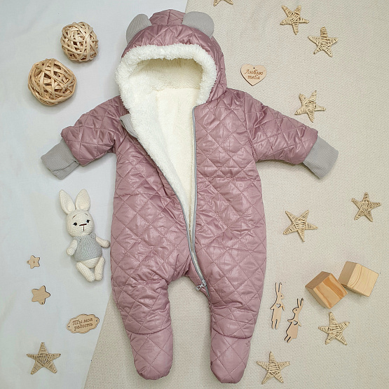 Комбинезон утеплённый "Еврозима" арт.11-410, пудровый