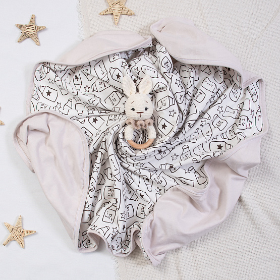 0882 Плед "Уютный" из двойной кулирки, р.100*100см