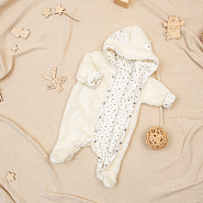 Комбинезон «Плюшик» с капюшоном арт.М-464 молочный