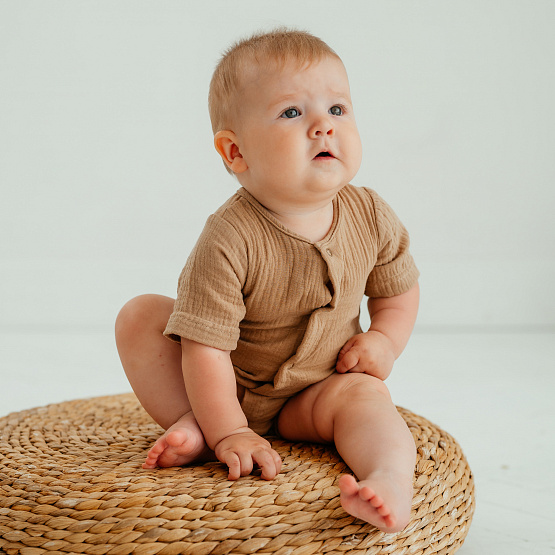 Д-38 Боди муслин, на кнопках, шоколад