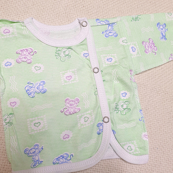 Р-141 Рубашечка детская, со смещенной застежкой на кнопках