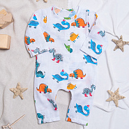 М-512 Комбинезон-слип из муслина, "Дино"