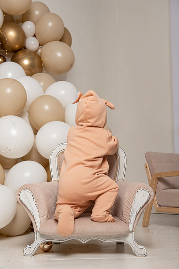 М-517 Комбинезон детский "Ушастик" персик