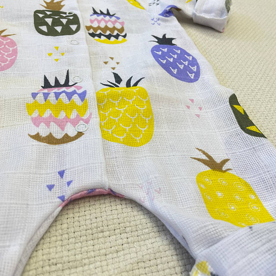 М-512 Комбинезон-слип из муслина, " Ананасы"