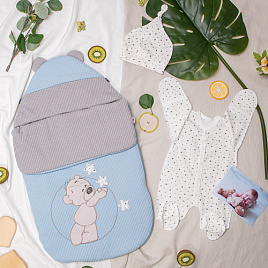 Конверт на молнии с вышивкой "Star Gift" голубой арт.11-409