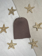 Б-296 Шапочка детская в стиле "Бини". вязаная. полушерсть, шоколад