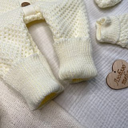 КВ-102 Вязанный комплект на выписку. молочный