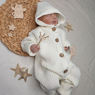 Арт. М-524 Вязаный комбинезон "Гномик", молочный