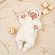 Комбинезон «Плюшик» с капюшоном арт.М-464 молочный